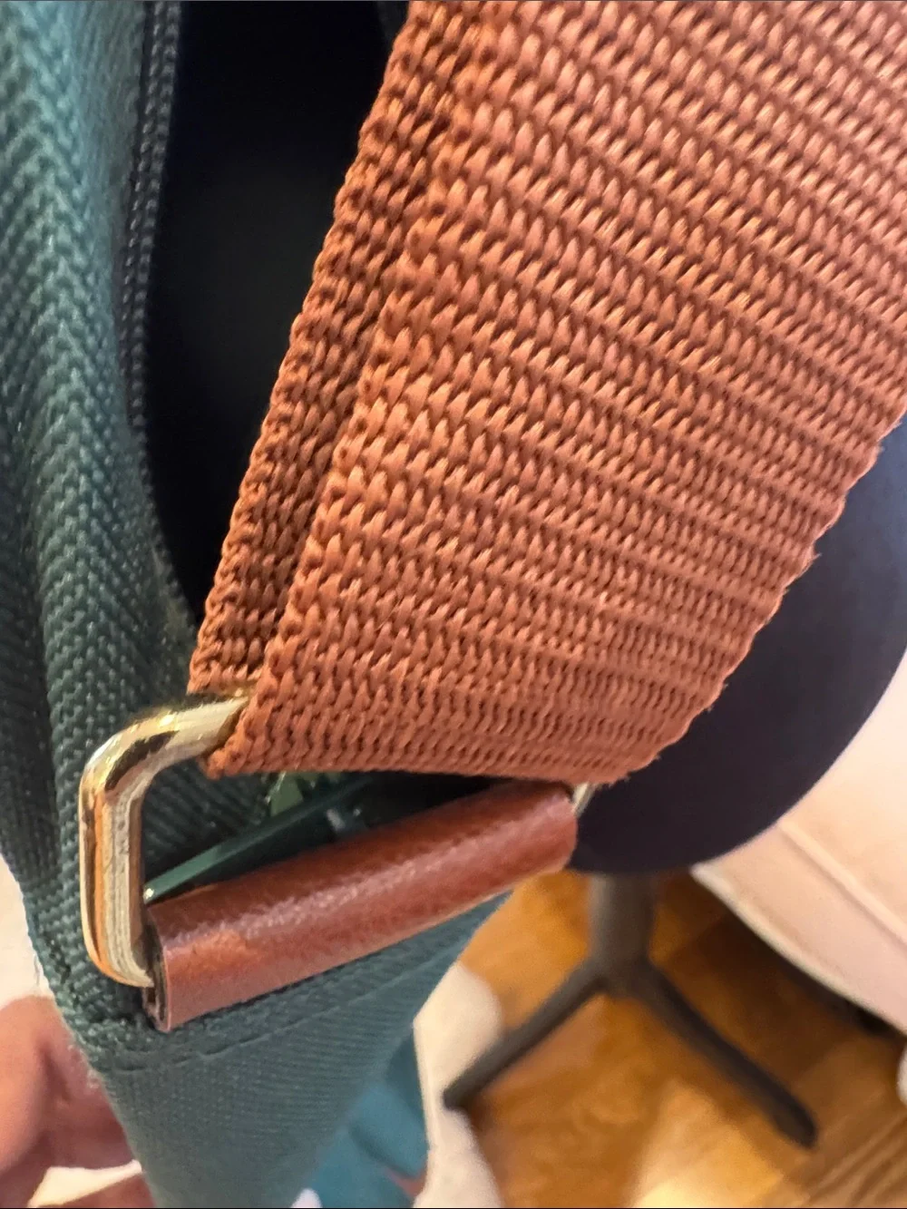 Polo by Ralph Lauren Forest Green Canvas Messenger with Brown Trim